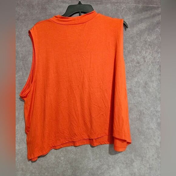 Ava & Viv Sleeveless Mock Neck Cropped Tank – Women’s Size 4X Orange NEW - Picture 4 of 4